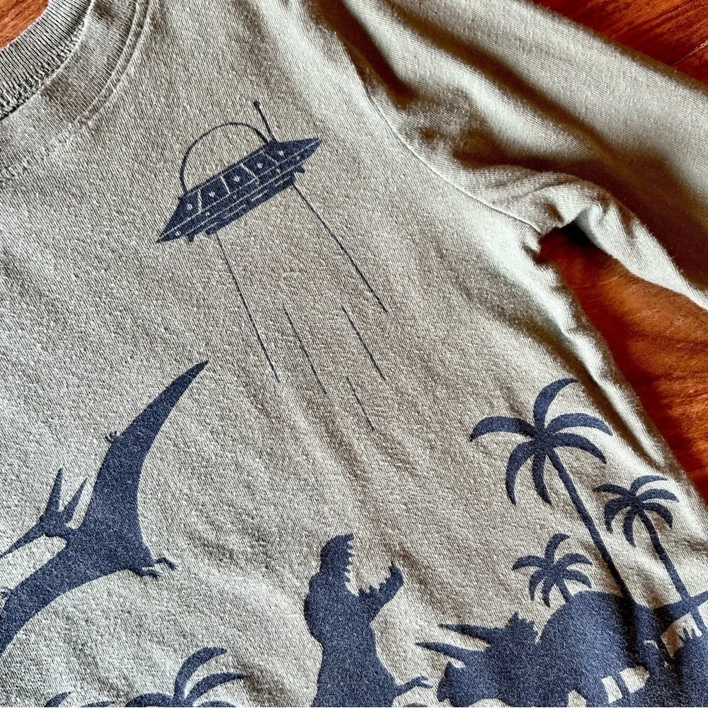 Old Navy Outer Space & Dinosaur Aliens Long Sleeve T-Shirt x2 Bundle